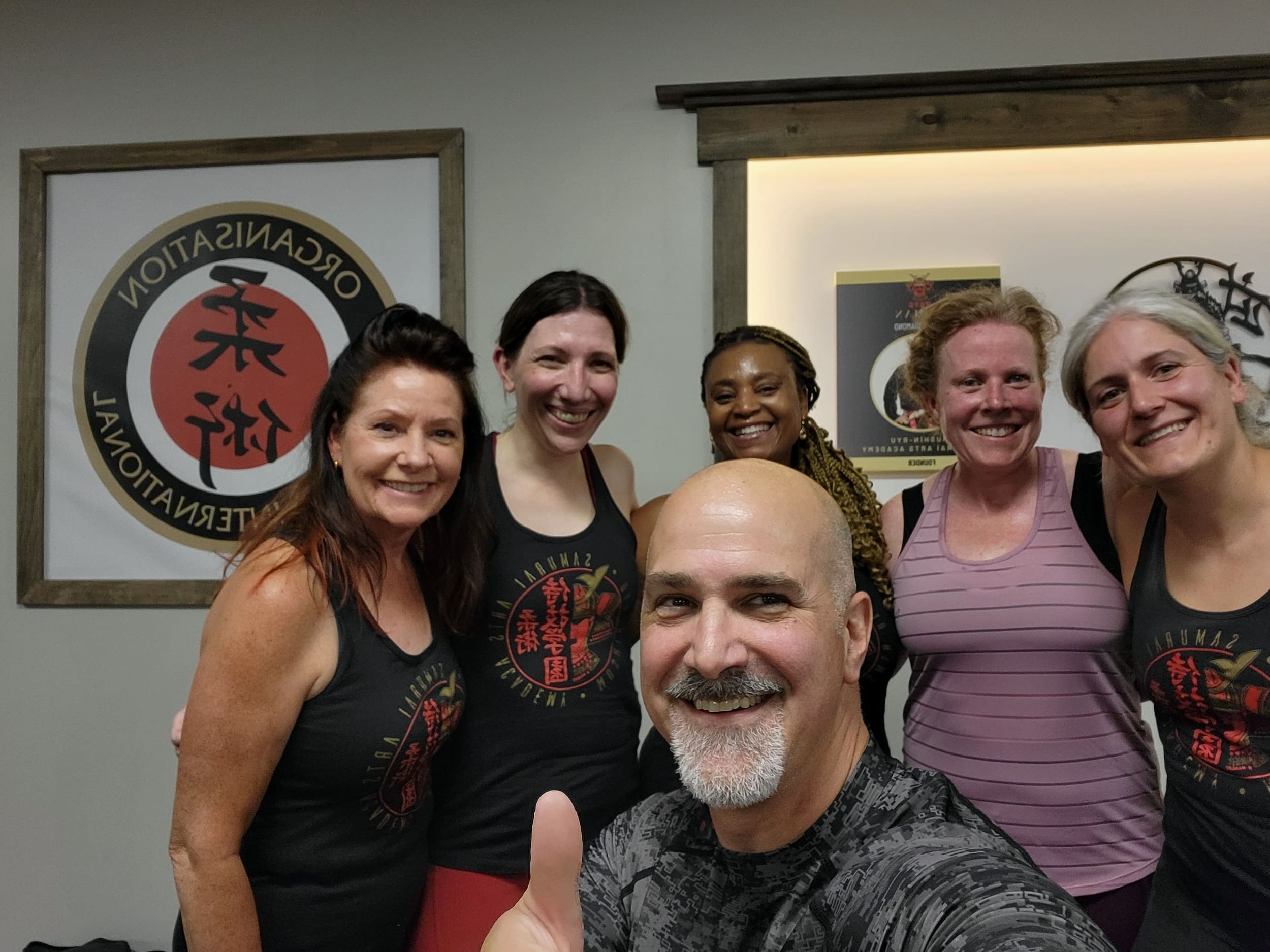 Samurai Arts Academy Chesterville instructor posing with students